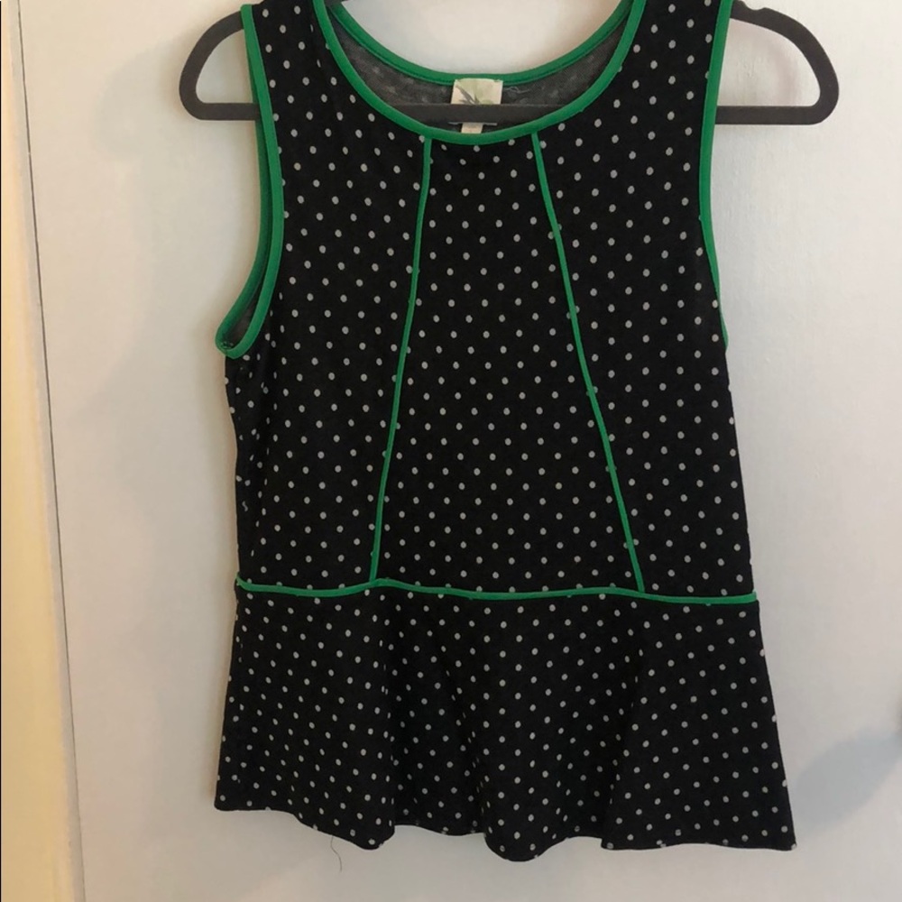 Anthropologie Peplum Polka Dot Top